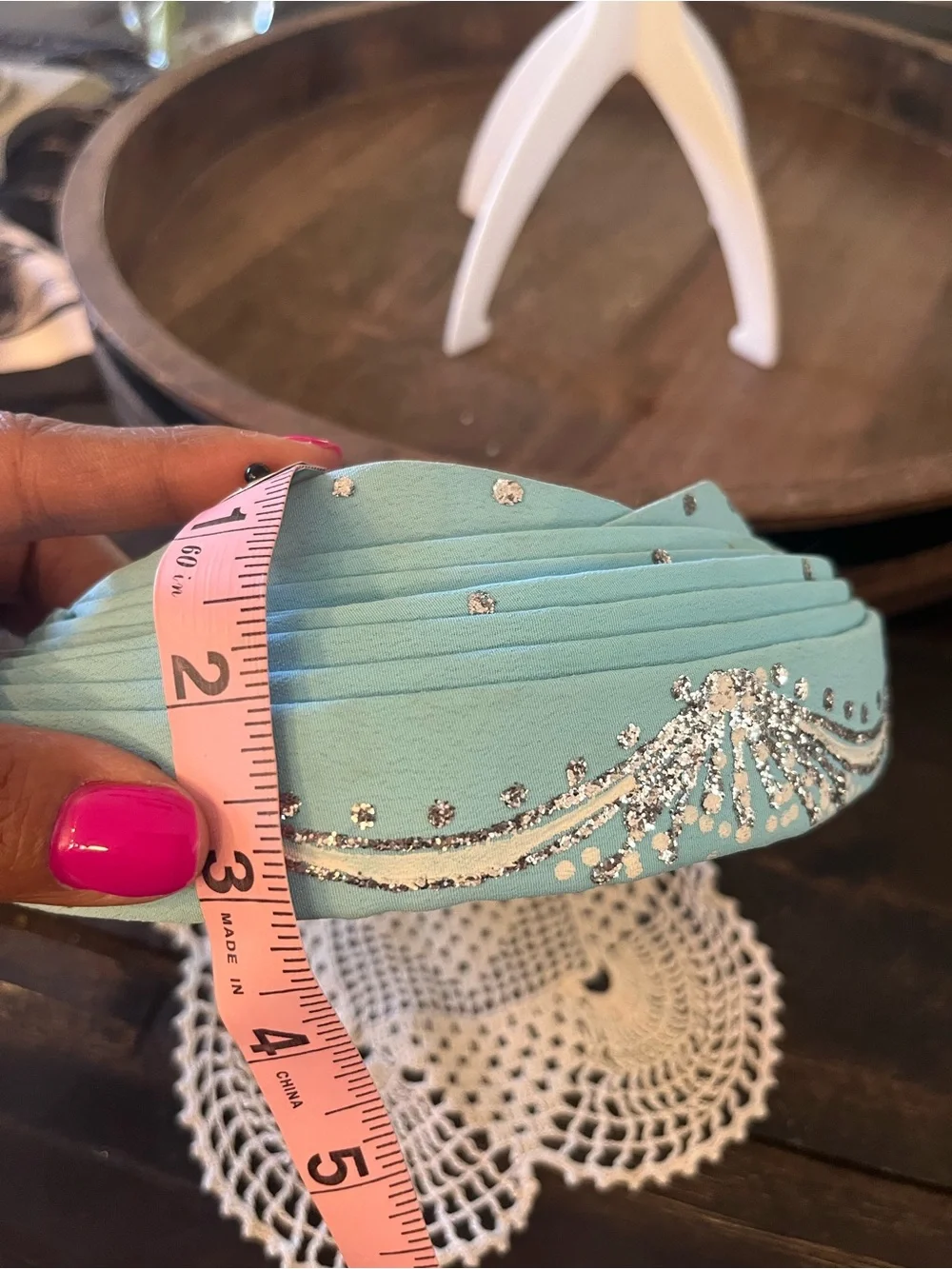 Light Blue vintage Hat with Sparkle Accents